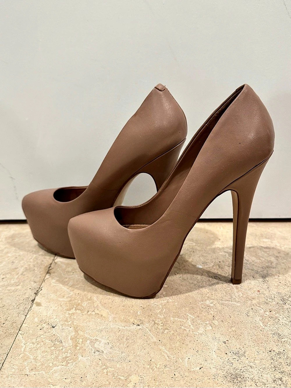 Steve Madden Platform Heels in Nude Beige